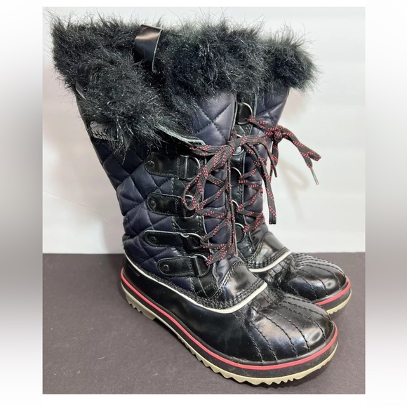 Sorel Womens Tofino Winter Boot Tall Black/Red NL2191-010 Size 8 12” Superb! - Picture 2 of 10